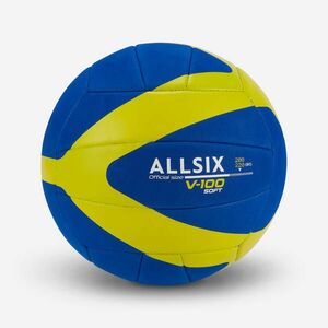 Minge Volei Soft V100 200 - 220 g Albastru-Galben Copii 6-9 ani imagine