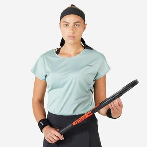 Tricou cu guler rotund Tenis Dry 500 Verde Damă imagine