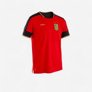 Tricou Fotbal FF500 Belgia 2024 Roșu-Negru Copii imagine