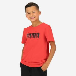 Tricou bumbac educație fizică Puma Roșu cu imprimeu Băieți imagine