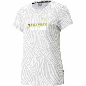 Puma ESS+ TIGER AOP TEE Tricou de damă, alb, mărime imagine