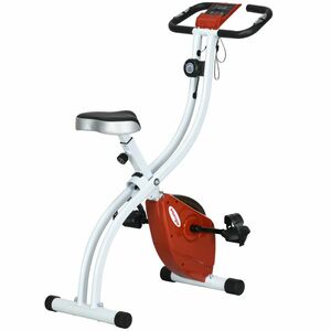 SPORTNOW Bicicletă Magnetică Pliabilă cu 8 Niveluri de Rezistență și Monitor LCD, 97x43x110 cm, Roșu | Aosom Romania imagine