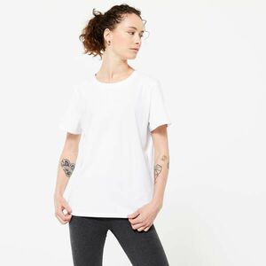 Tricou Regular 500 Fitness Essentials Alb Damă imagine