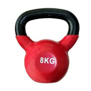 Gantera kettlebell DHS FItness DYKD2008KG, 8kg, otel (Negru/Rosu) imagine