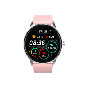 Ceas activity tracker Denver SW-173, Display 1.28inch, Bluetooth, Bratara Silicon, Rezistent la apa IP67, Android/iOS (Roz) imagine