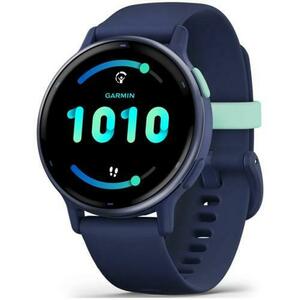 Ceas activity outdoor tracker Garmin vivoactive 5, GPS, 42mm, curea silicon, Metallic Navy/Navy imagine