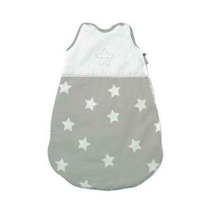 Sac de dormit de vara Lorelli Stars Grey, 0-6 luni, cu broderie, bumbac 100%, inchidere cu capse pe umar si fermoar lateral imagine