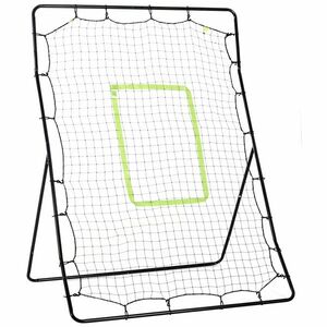 HOMCOM Plasă Rebounder Pliabilă pentru Fotbal și Baseball cu 21 de Corzi și Zonă de Precizie, 123x90x174 cm, Negru | Aosom Romania imagine