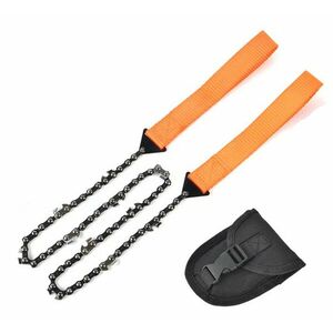 DRAGOWA Tactical Pocket Survival Chainsaw cu teacă de nylon Billy, portocaliu imagine