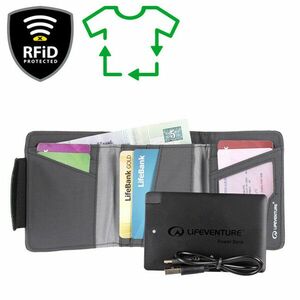 Lifeventure Portofel pliabil cu power bank 2500 mAh, gri imagine