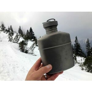 Origin Outdoors Cantină Origin Outdoors Cantină de titan cu carabină și geantă de transport 1 l imagine