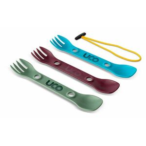 UCO Mini Mini Mini Spork Set de tacâmuri 3 buc verde, violet, albastru imagine