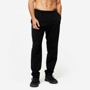 Pantalon de trening călduros Regular 100 Fitness Warm Negru Bărbați imagine