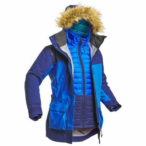 Geacă 3 în1 Parka Impermeabilă Trekking călătorie Arctic 900 -33°C Albastru Damă imagine