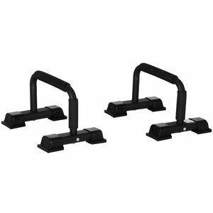 HOMCOM Set 2 Bare Paralele din Oțel pentru Fitness cu Mânere din Antiderapante, 36x25x20 cm, Negru | Aosom Romania imagine