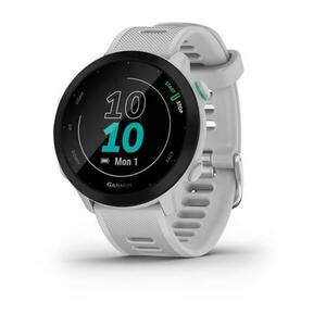 Ceas activity tracker Garmin Forerunner 55, GPS, Bluetooth, ecran MIP 1.04inch, bratara silicon (Alb) imagine