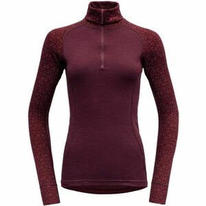 Devold DUO ACTIVE WOMAN ZIP NECK Bluză damă, vișiniu, mărime imagine