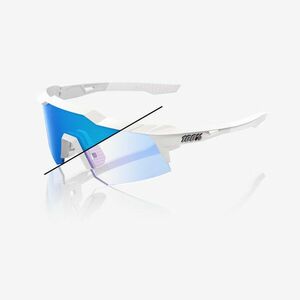 Ochelari de soare 100% Speedcraft XS, Bastille LE - Pearl White Glitter - Blue Mirror Photochromic imagine