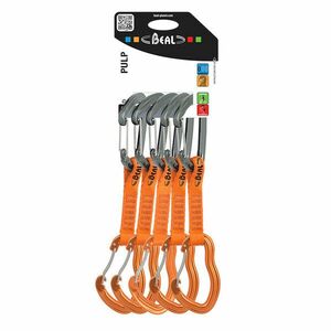 BEAL Set de 5 expresii ușoare de sârmă pentru alpinism sportiv Pulp 5 11 cm, portocaliu imagine