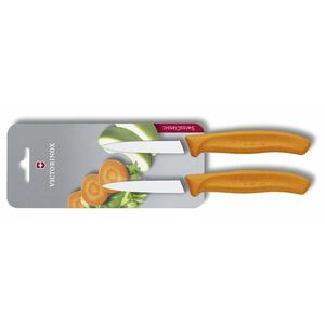 Set de cuțite Victorinox din 2 piese cu lamă netedă Swiss Classic, portocaliu imagine