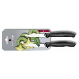 Set de cuțite Victorinox din 2 piese cu lamă zimțată Swiss Classic, negru imagine