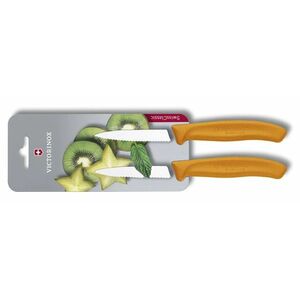 Set de cuțite Victorinox din 2 piese cu lamă zimțată Swiss Classic, portocaliu imagine