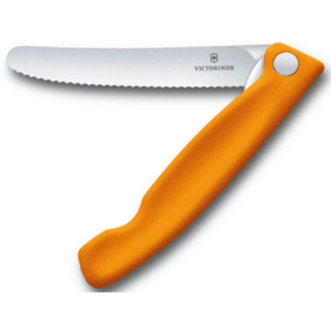 Victorinox Cuțit pliabil pentru fructe și legume - lamă zimțată Swiss Classic, portocaliu imagine