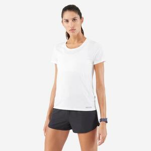 Tricou respirant Alergare Jogging Kiprun Run 100 Alb Damă imagine