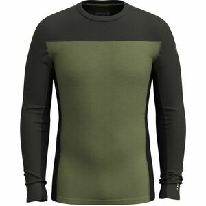 Smartwool CLASSIC THERMAL MERINO BL CRW Tricou termic bărbați, verde închis, mărime imagine