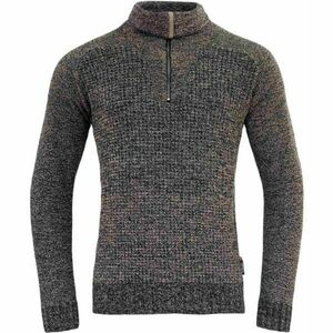 Devold BISPEN WOOL ZIP NECK Pulover de lână pentru bărbați, gri închis, mărime imagine