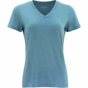 Devold HAREID MERINO 200 TEE V-NECK Tricou Merino de damă, turcoaz, mărime imagine