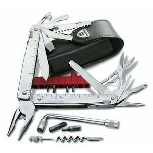 Instrument multifuncțional Victorinox SwissTool X Plus în husă din piele imagine