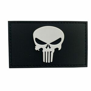 WARAGOD Punisher PVC Patch negru și alb imagine