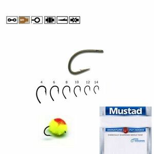 Carlig BR.forjat EGG CADDIS pentru musca Mustad (Marime: 14) imagine