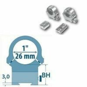 Prindere fixa bar D=26mm / H=13, 5mm imagine