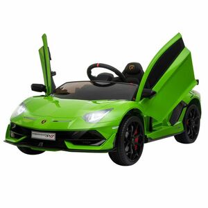 HOMCOM Masina Electrica pentru Copii, Automobil Lamborghini Aventador cu Telecomanda, Faruri LED, Muzica, Varsta 3-8 Ani, Verde | Aosom Romania imagine