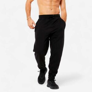 Pantalon de trening călduros Regular 500 Fitness Negru Bărbați imagine