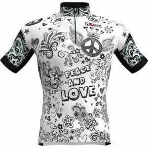 Rosti PEACE AND LOVE Tricou ciclism bărbați, alb, mărime imagine