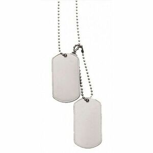 Plăcuțe de identificare câini Mil-Tec Dog-Tags din oțel inoxidabil mat cu lanț imagine