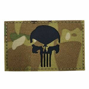 WARAGOD Plasture reflectorizant din material reflectorizant Punisher Patch Multicam imagine