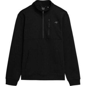 4F SWEATSHIRT 1/2 ZIP Hanorac pentru bărbați, negru, mărime imagine