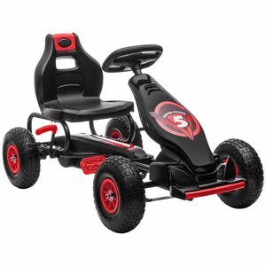 HOMCOM Go Kart cu pedale pentru copii, Go Kart de curse cu scaun ajustabil, cauciucuri gonflabile, amortizare a socurilor | Aosom Romania imagine