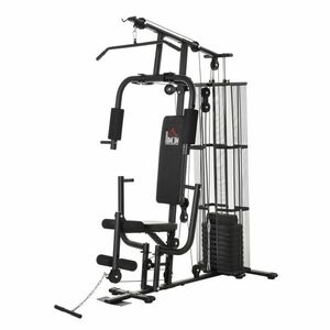 HOMCOM Stație de Fitness Multifuncțională, Antrenament Acasă și Profesional, Oțel, 150x110x210 cm, Negru | Aosom Romania imagine