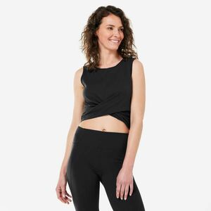 Maiou Crop Top PREMIUM Yoga Negru Damă imagine