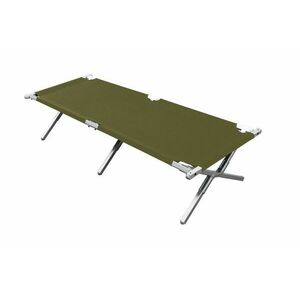 BasicNature Alu-Campbed Travel Lounger olive 210 cm imagine