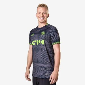 Tricou Fotbal Viralto ii wavy Negru-Galben fluo Adulți imagine