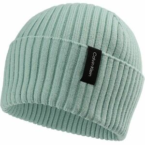 Calvin Klein RIBBED FOLDED BEANIE Căciulă de toamnă, verde deschis, mărime imagine