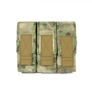 Emersongear Triple magazine pouch Battlefield 7.62, a-tacs frunze verzi 500D imagine