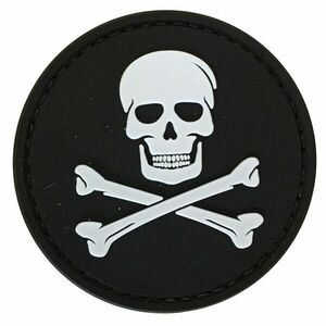 WARAGOD plasture Jolly Roger PVC Patch negru și alb imagine