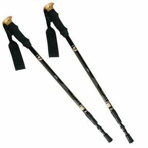 Set 2 bete pentru trekking, Nils, Carbon, 3 segmente, Negru imagine